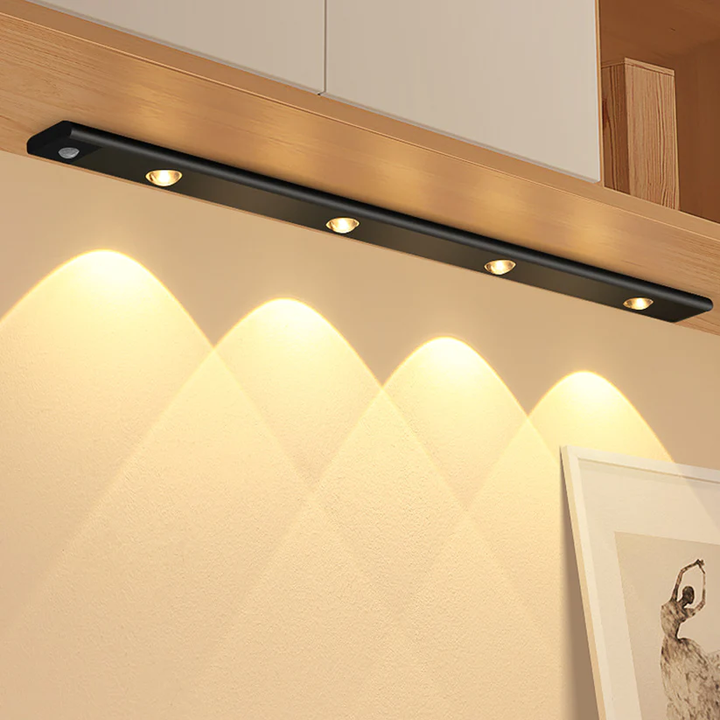 Slimme oplaadbare LED wandlamp met bewegingssensor, voor energiezuinige en automatische huisdecoratie.