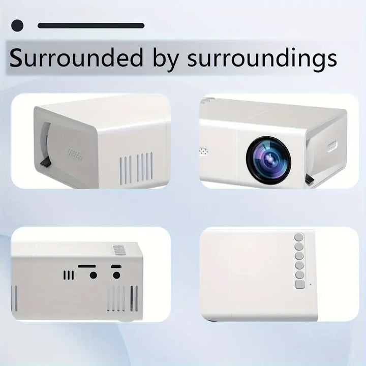 Draagbare HD projector compatibel met Android, iOS en Windows apparaten voor veelzijdige multimedia.