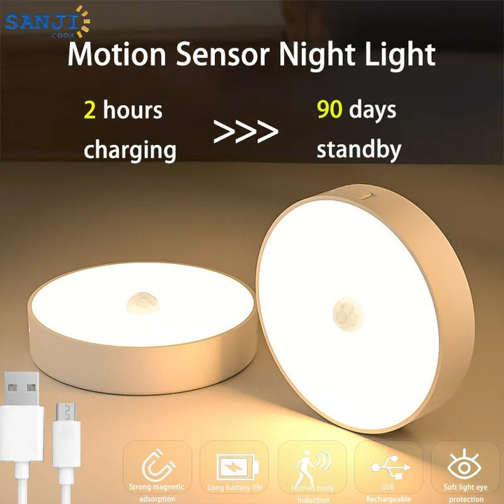Set van 2 universele zelfklevende LED lampen met bewegingssensor, perfect voor donkere hoeken.