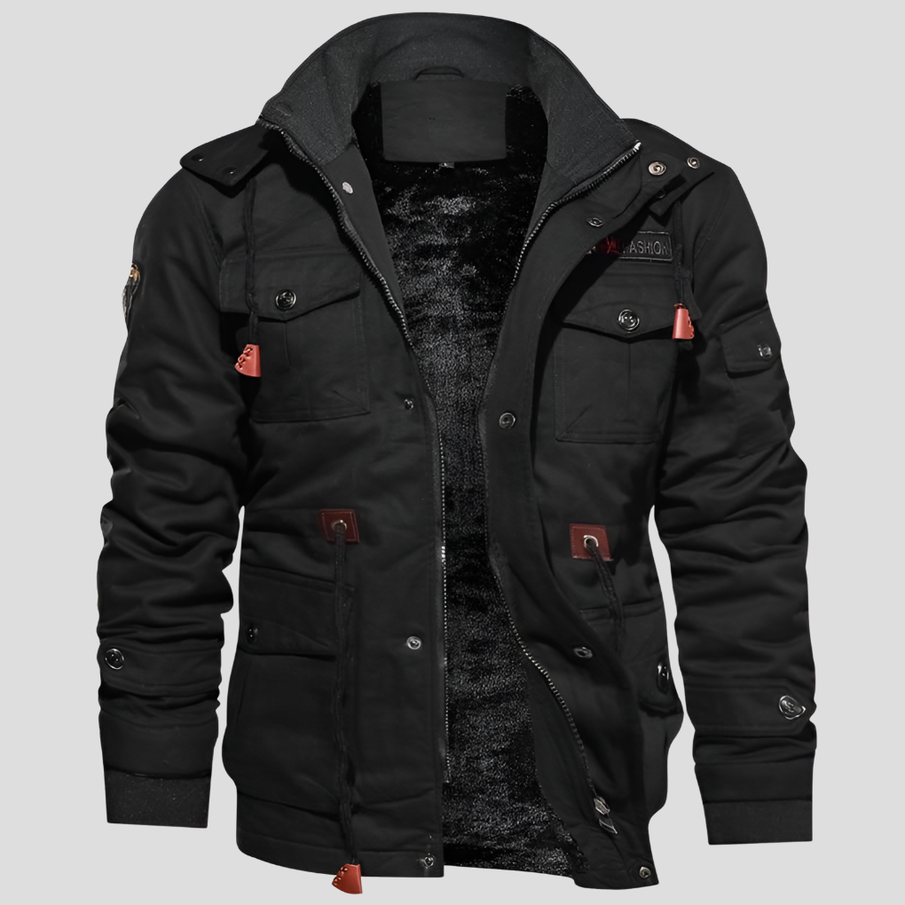 Robuuste herenjas, winddicht en warm, perfect voor koudere dagen, met comfortabele fleecevoering.