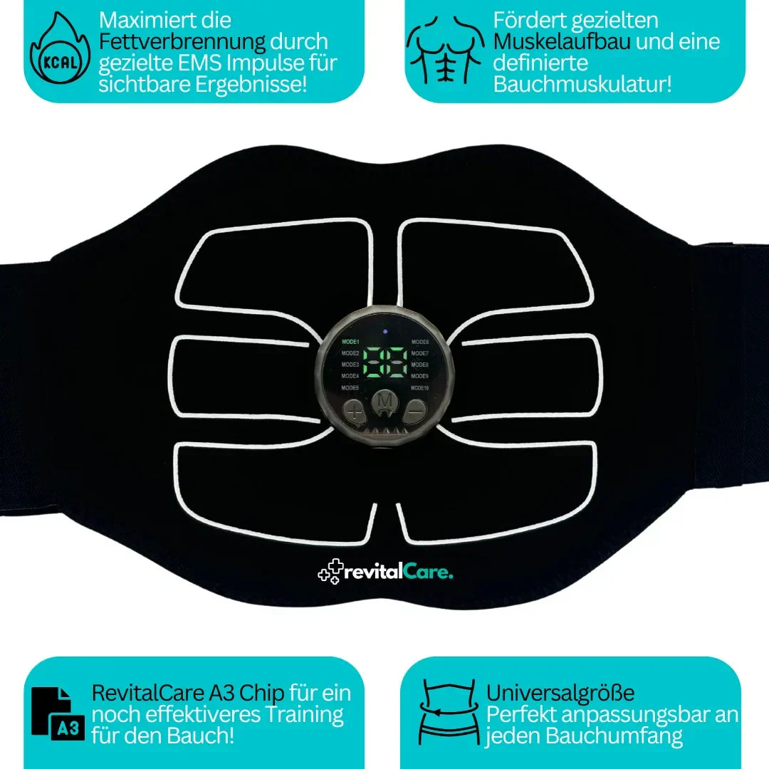 EMS buiktrainer CorePulse, elektrische spierstimulatie voor sterke buikspieren en core training.