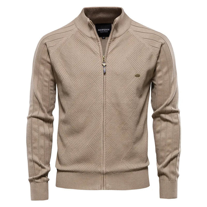 Casual gebreid herenvest met volledige rits. Trendy bovenkleding, ideaal voor een relaxte maar stijlvolle look.
