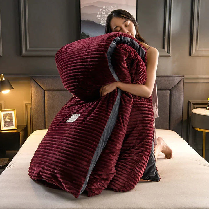Elegant eenpersoons fluweel fleece dekbedovertrek. Ultiem comfort en warmte voor uw bed.