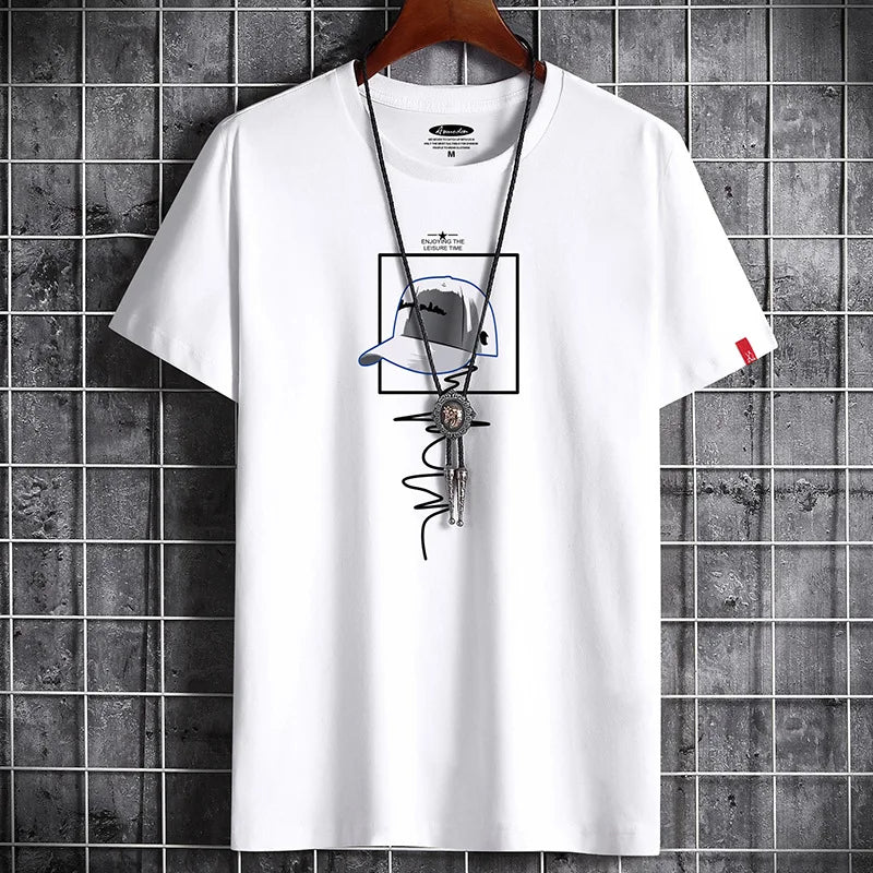 Comfortabel heren oversized T-shirt met opvallende print, voor een relaxte en moderne streetwear outfit.