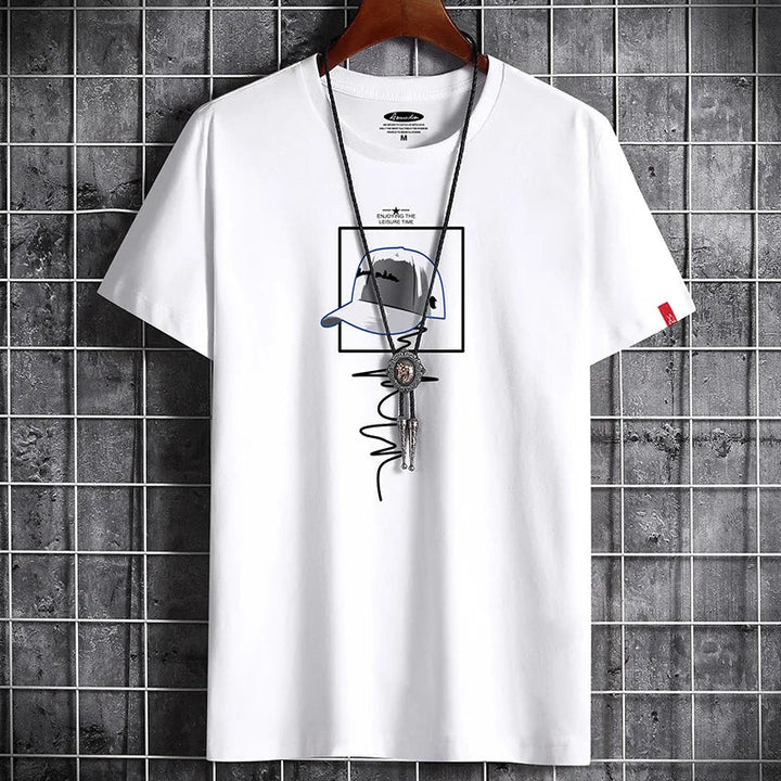 Comfortabel heren oversized T-shirt met opvallende print, voor een relaxte en moderne streetwear outfit.