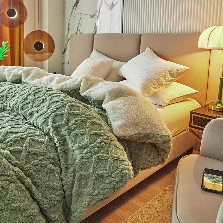 Luxe en comfortabel dekbedovertrek met kasjmier-look. Zacht, pluche en dubbelzijdig voor ultiem slaapgenot.