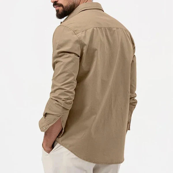 Casual Tobias cargo overhemd, met lange mouwen en reverskraag, perfect voor een ontspannen look.