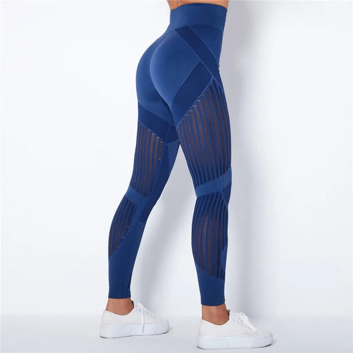 Dames highwaist sportlegging met corrigerend effect, ideaal voor fitness, yoga en workout. Ademend nylon & spandex.