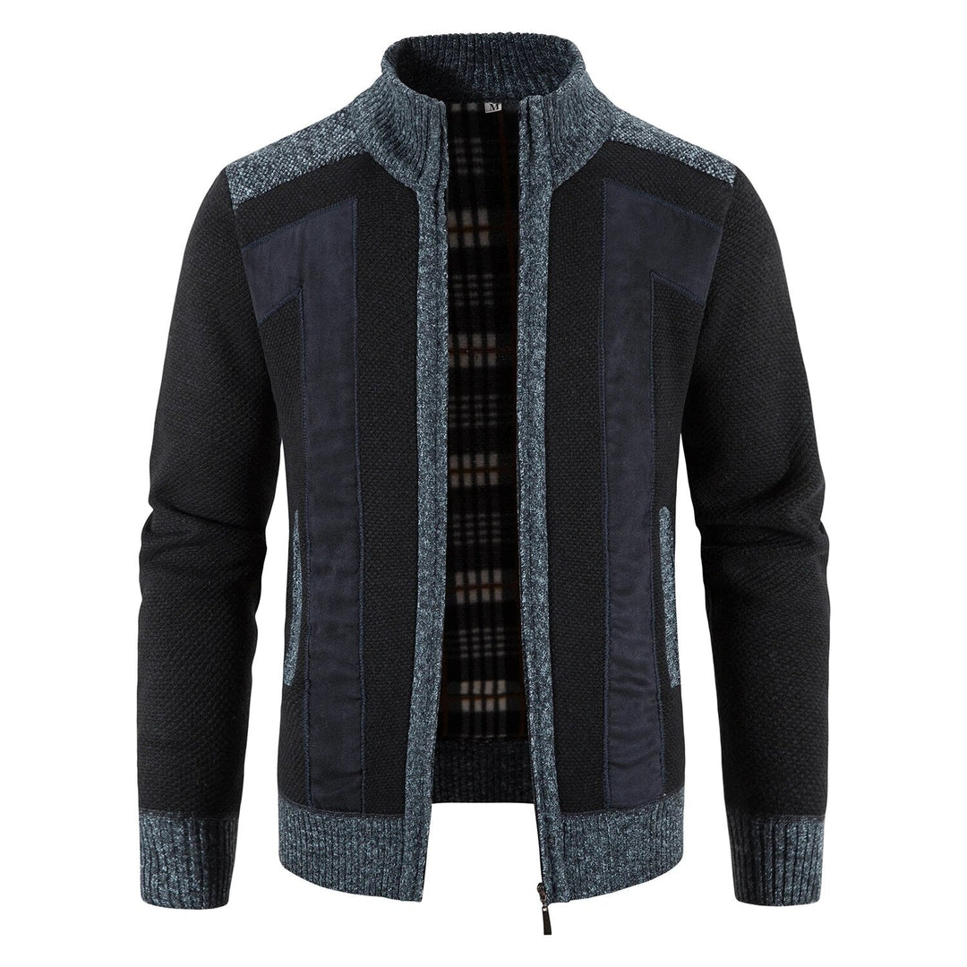 Warm herenvest met praktische ritssluiting en colkraag. Geschikt voor casual en modieuze looks.