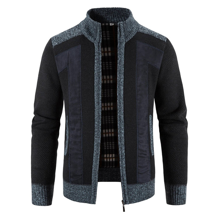 Warm herenvest met praktische ritssluiting en colkraag. Geschikt voor casual en modieuze looks.