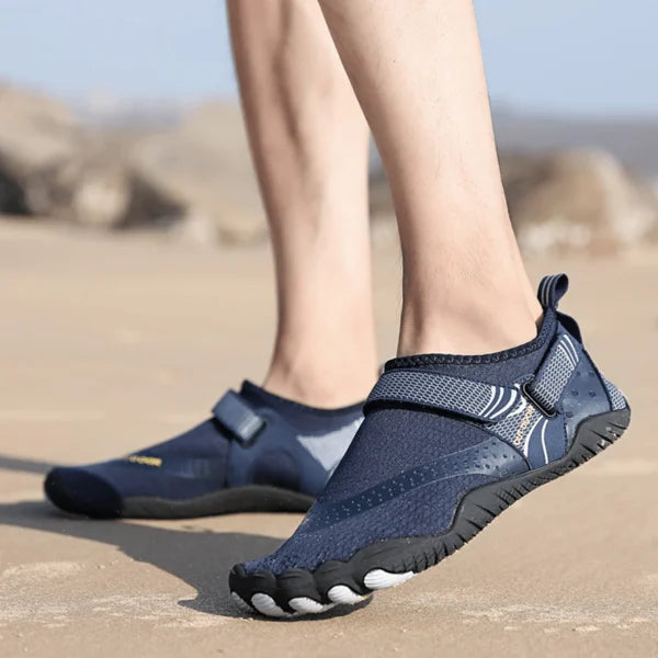 Uniseks TrailFlex barefoot waterschoenen; natuurlijk loopgevoel, flexibele zool, sterke grip voor water & strand.