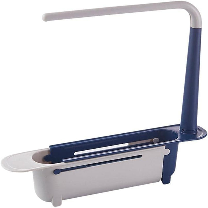 Multifunctioneel verstelbaar keukenrek voor spoelbakorganisatie. Houd je keuken netjes en hygiënisch met deze compacte opberger.