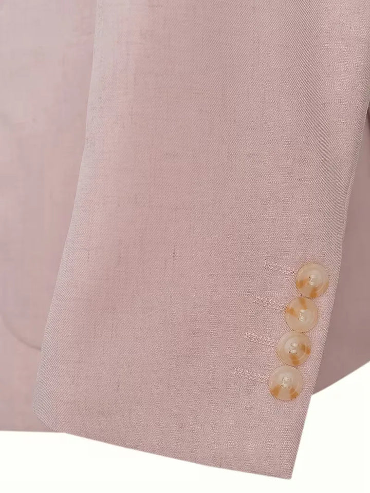Slimfit linnen colbert voor heren, creëert een elegante look voor lente en zomer.