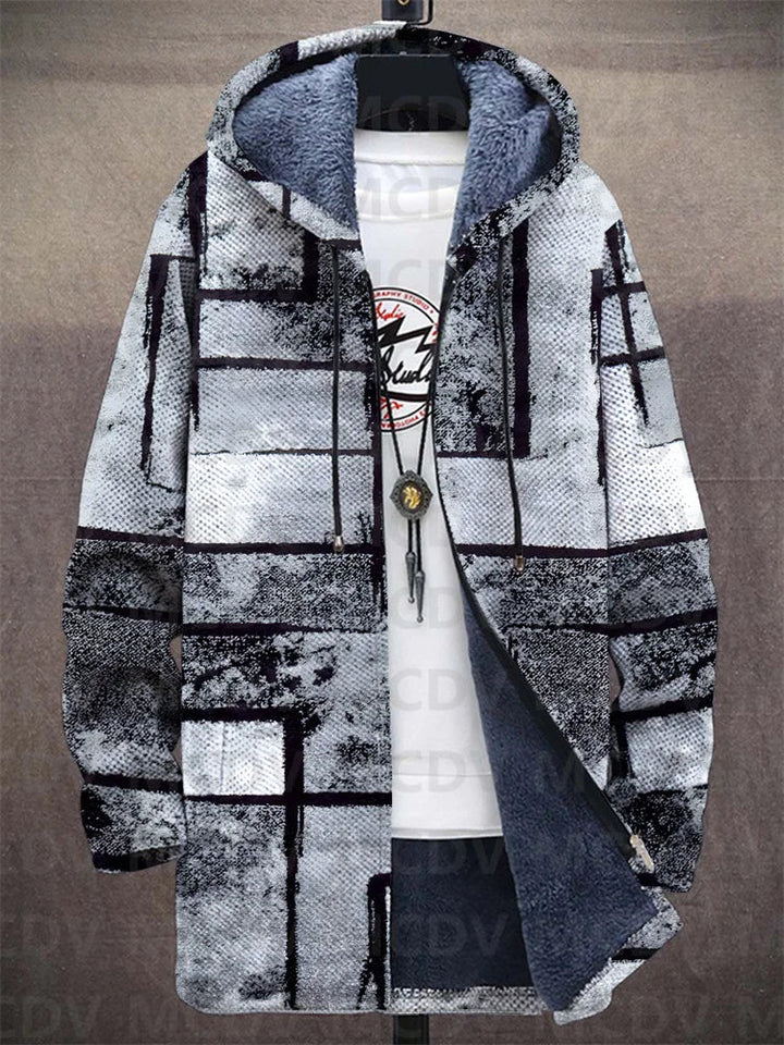 Heren vest met stoere print. Lange mouw, comfortabel en verkrijgbaar in grote maten.