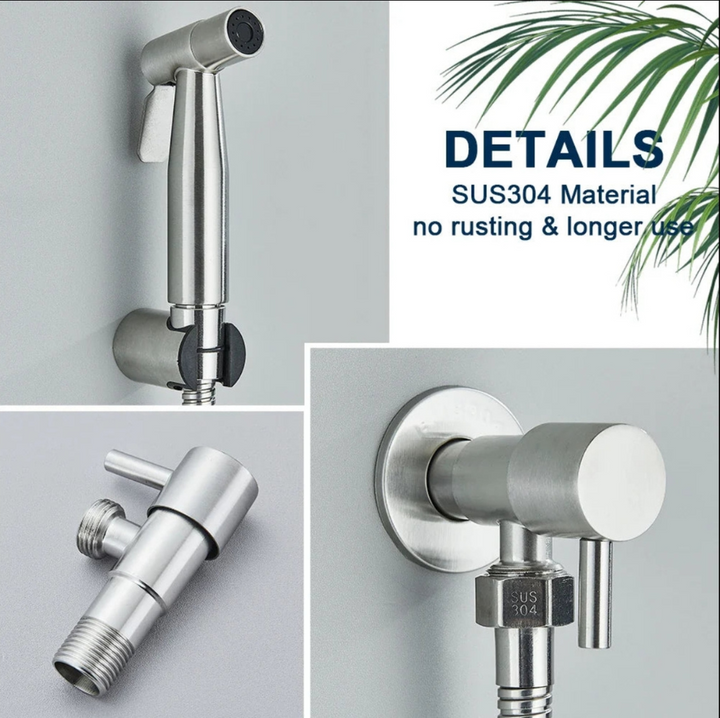 Waterbesparende bidet sproeier met krachtige, zachte waterstraal voor dagelijkse frisheid.