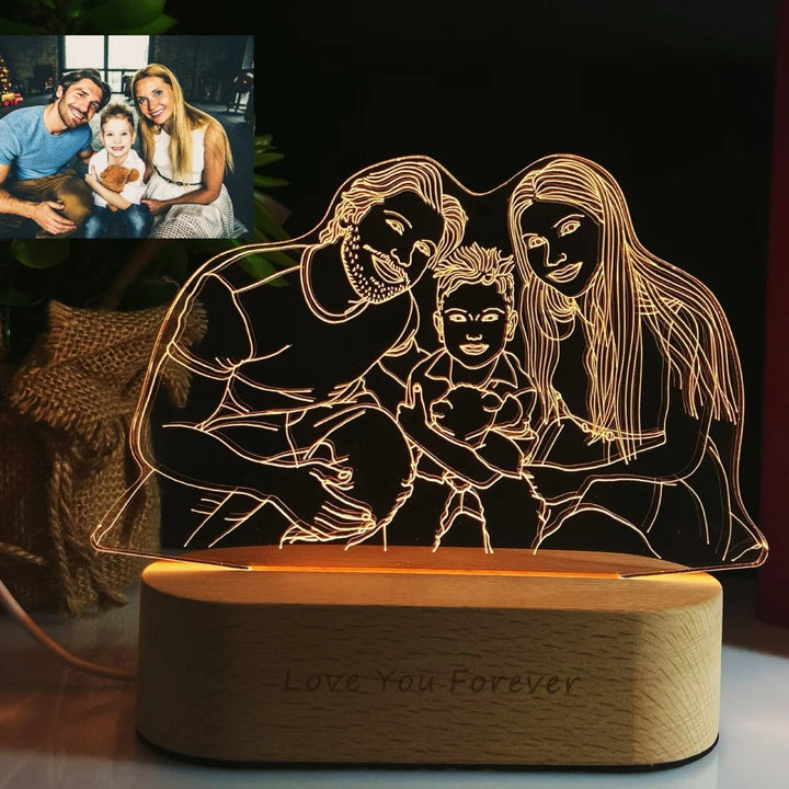 LED fotolamp AuraGlow, perfect om dierbare herinneringen te verlichten met je favoriete foto, USB-voeding.