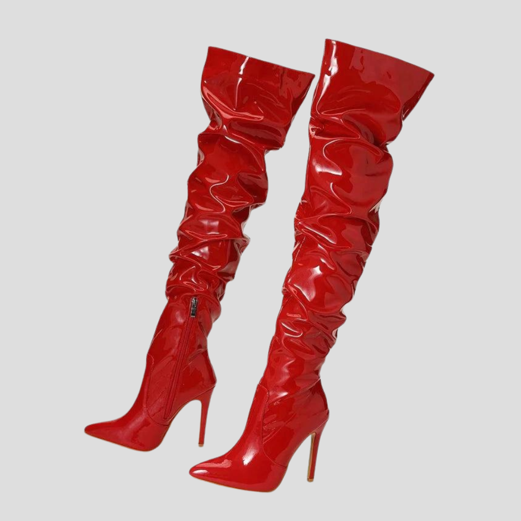 Elegante dames enkellaarzen met een 8 cm hak, perfect voor een stijlvolle outfit, gemaakt van imitatieleer.