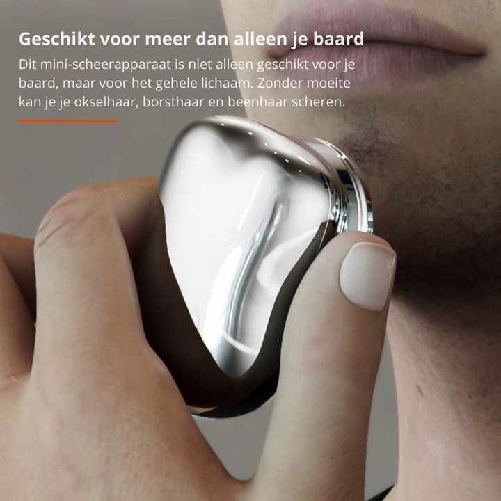 Waterdicht heren mini reisscheerapparaat, geschikt voor nat en droog scheren. Essentieel voor verzorging tijdens het reizen.