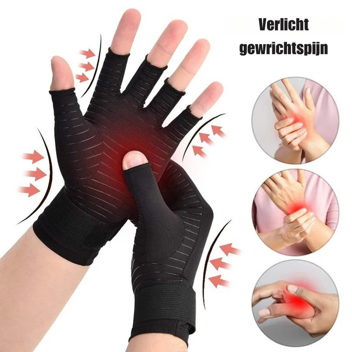 Therapeutische compressiehandschoenen voor reuma, artritis, gewrichtspijn en carpaal tunnel, maximale ondersteuning.