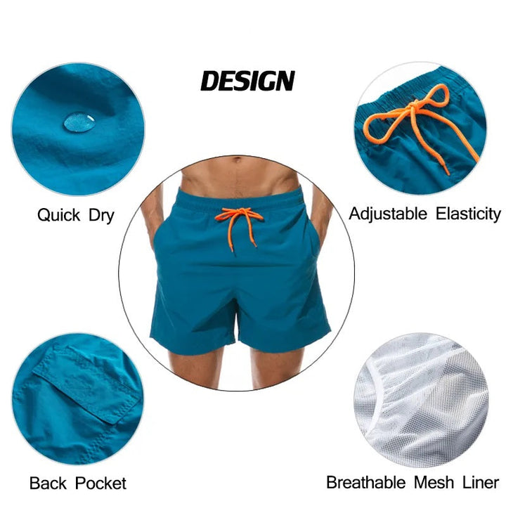 Comfortabele heren zwemshort met ademend, sneldrogend materiaal, perfect voor lange dagen aan het water.