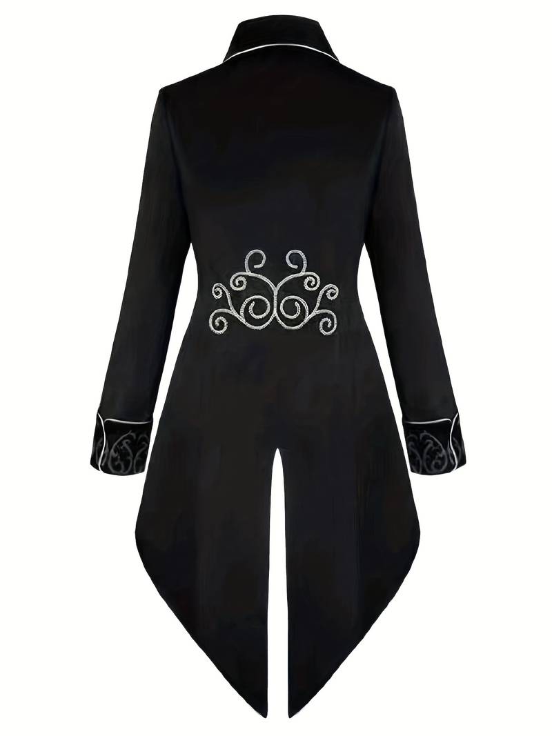 Speciale gelegenheid heren blazer, elegante zwarte jas in gotische en steampunk stijl.