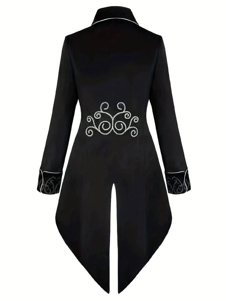 Speciale gelegenheid heren blazer, elegante zwarte jas in gotische en steampunk stijl.