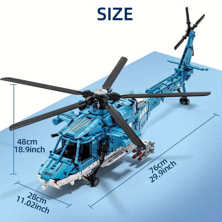 Realistische ABS helikopter bouwset, perfect voor technische modelbouw en constructie hobby's.