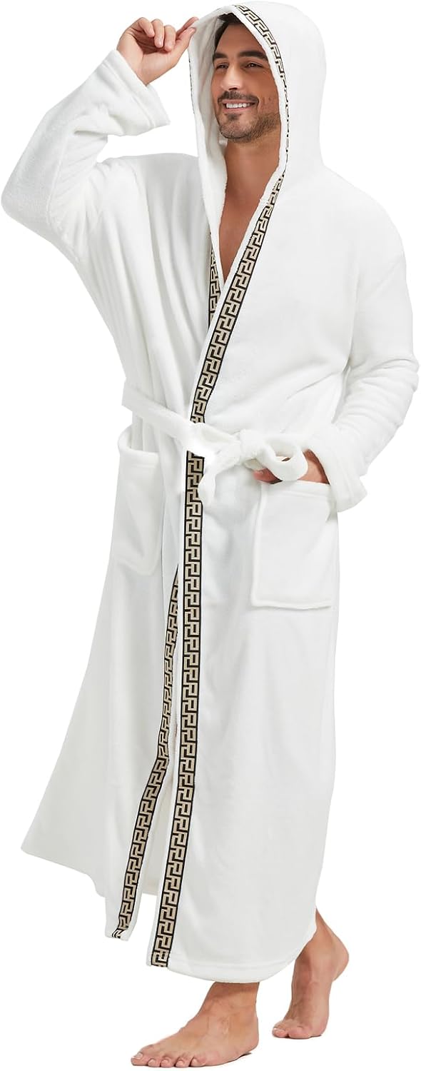 Luxe flanellen heren badjas James, comfortabele loungekleding voor thuis.