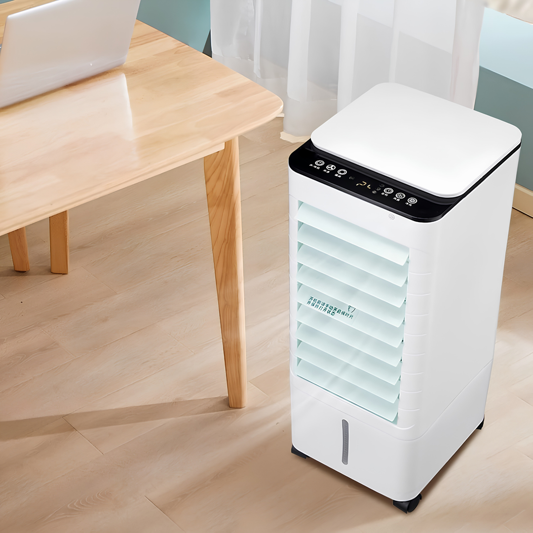 Draagbare airco ventilator WC2026 met krachtige luchtcirculatie. Stille werking voor comfort.