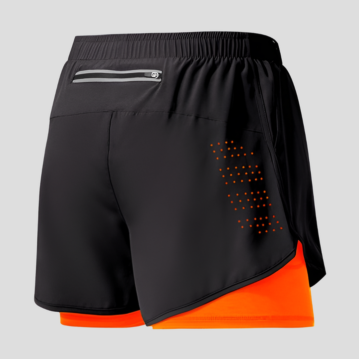 Sportieve heren kleding: sneldrogende sportshorts met ritszak, ideaal voor hardlopen en fitness.
