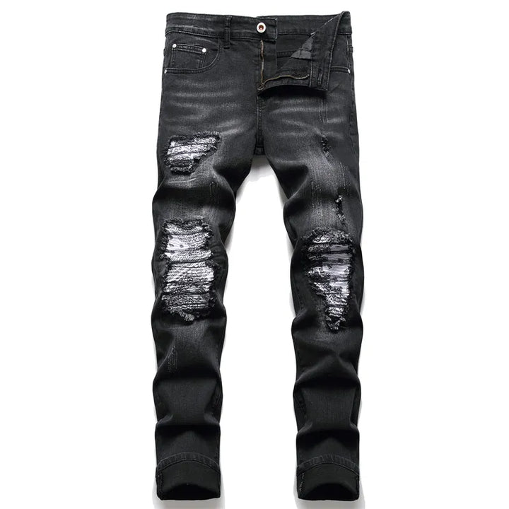 Trendy Jaxon herenjeans met stijlvolle scheuren voor een moderne, casual look. Comfortabel en modieus.