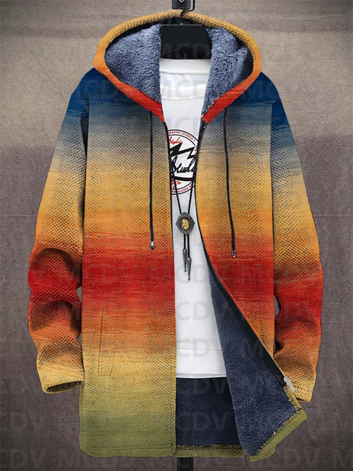Warm heren vest met unieke stoere print. Casual bovenkleding voor de winter.