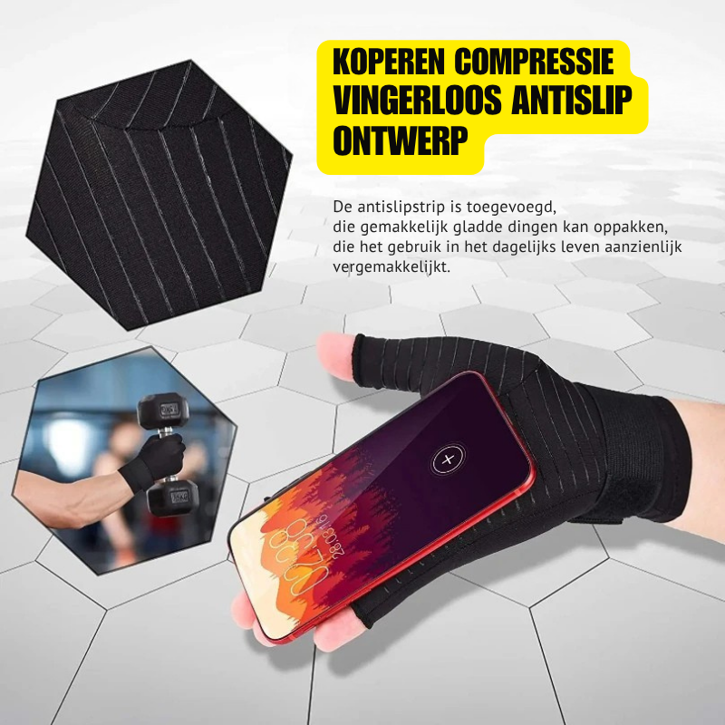 Ademende compressiehandschoenen voor dagelijks gebruik, verlichten handpijn en stijfheid comfortabel.