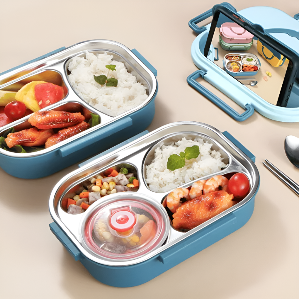 Lekvrije roestvrijstalen lunchtrommel met isolatie, perfect voor duurzame voedselopslag en eten onderweg.