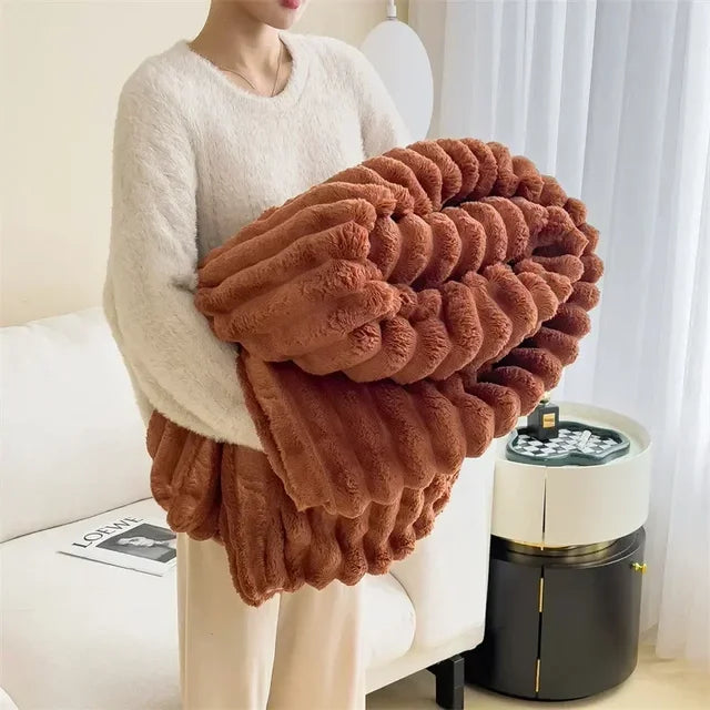 Premium extra warme deken van zacht pluche, perfect voor een knusse sfeer en ultiem comfort.