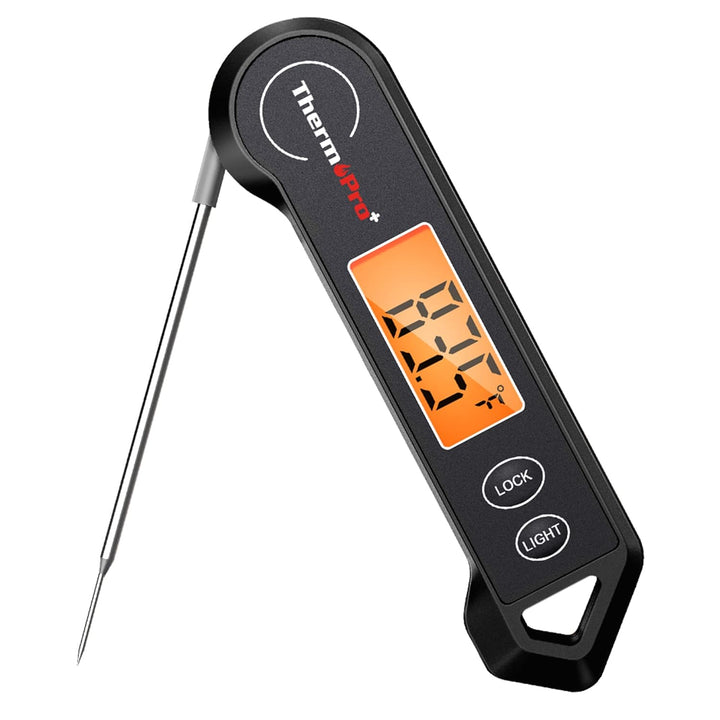 Snelle, waterdichte ThermoPro digitale vleesthermometer; essentieel voor barbecue en keuken.