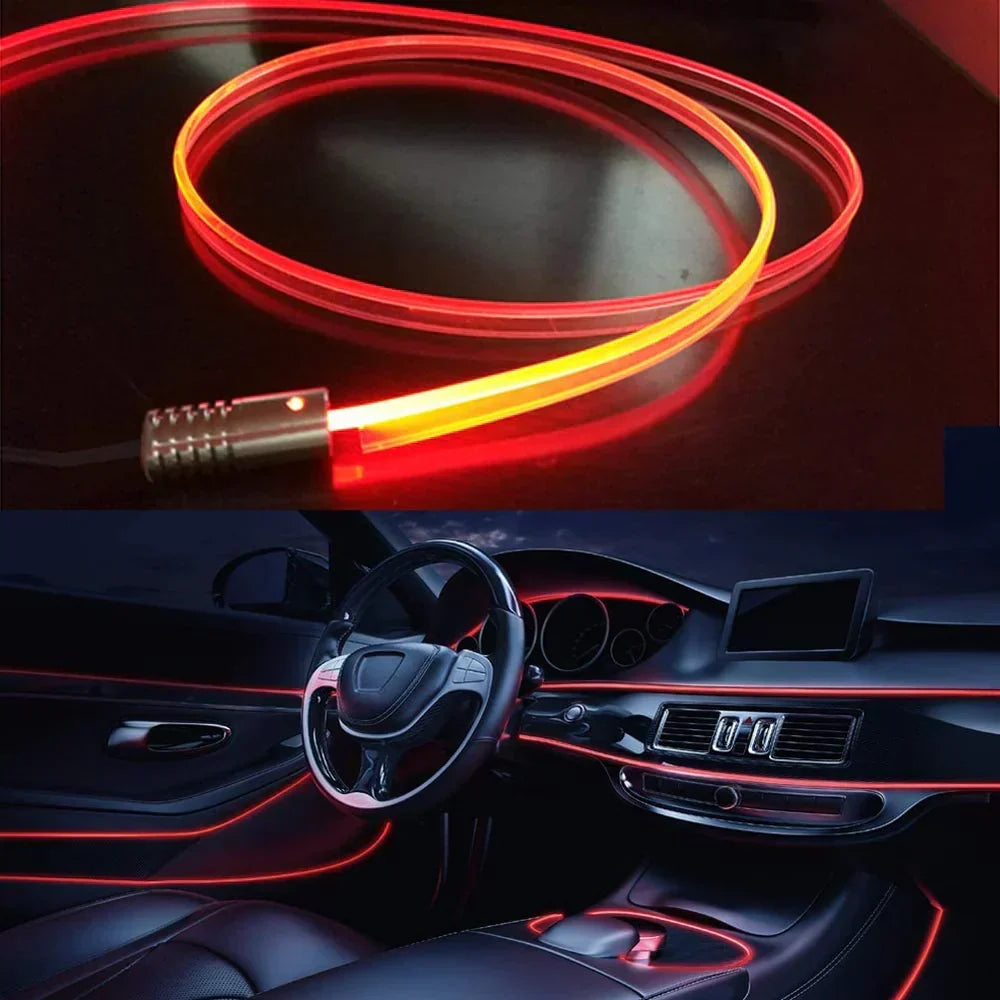 Creëer ultieme sfeer in je auto met GlowLine RGB interieurverlichting, flexibele LED strip autodecoratie.