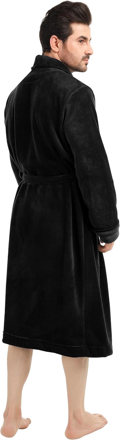 Zachte fleece heren badjas met capuchon, Harry, ontspannen loungewear.