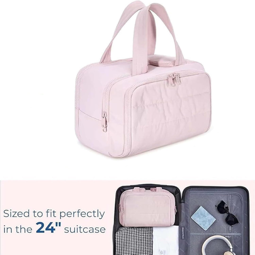 Grote make-up organizer tas voor dames, waterdicht, ideaal voor opbergen van cosmetica en accessoires.