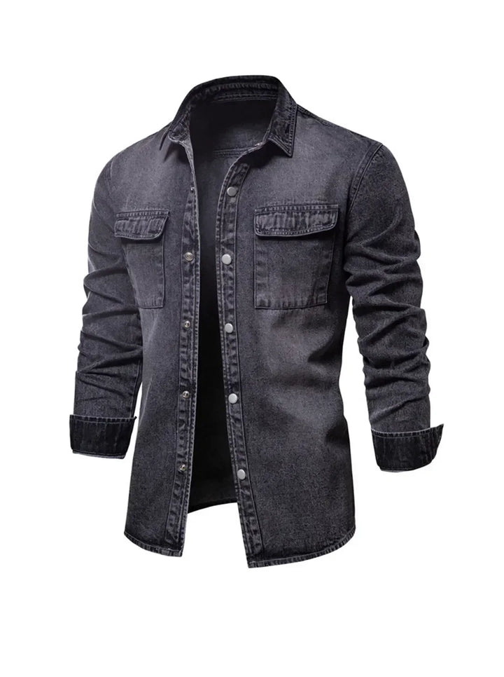 Comfortabel zwart heren shirt, ideaal voor een stijlvolle, veelzijdige look in lente en zomer.