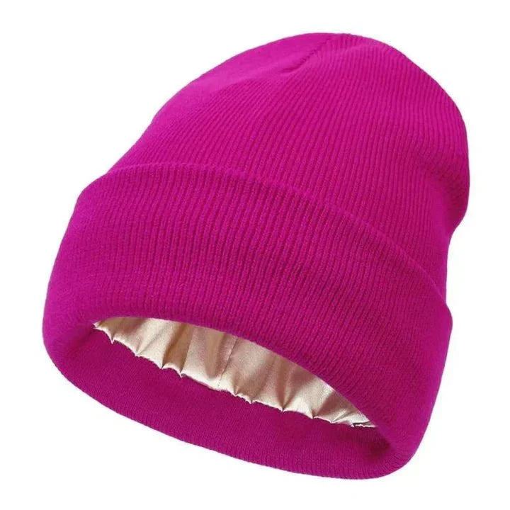 Essentiële zijden beanie voor dames; warmte, comfort en bescherming voor je haar, dagelijks.