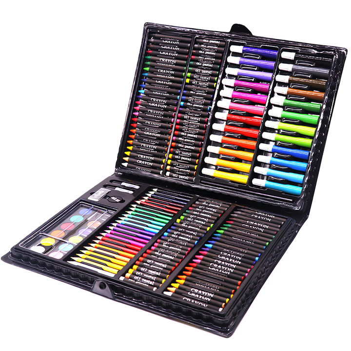 Uitgebreide kunstset voor hobbyisten. Leer tekenen, schilderen en kleuren met deze alles-in-één beginnerset.