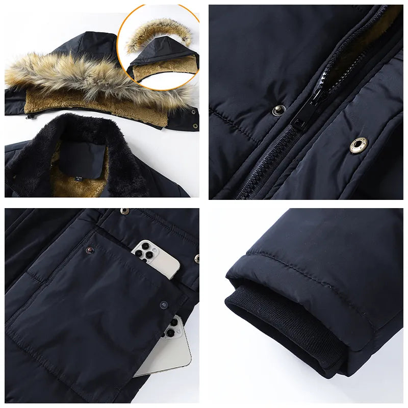 Heren winterparka met capuchon, een warme en comfortabele jas voor de winter.