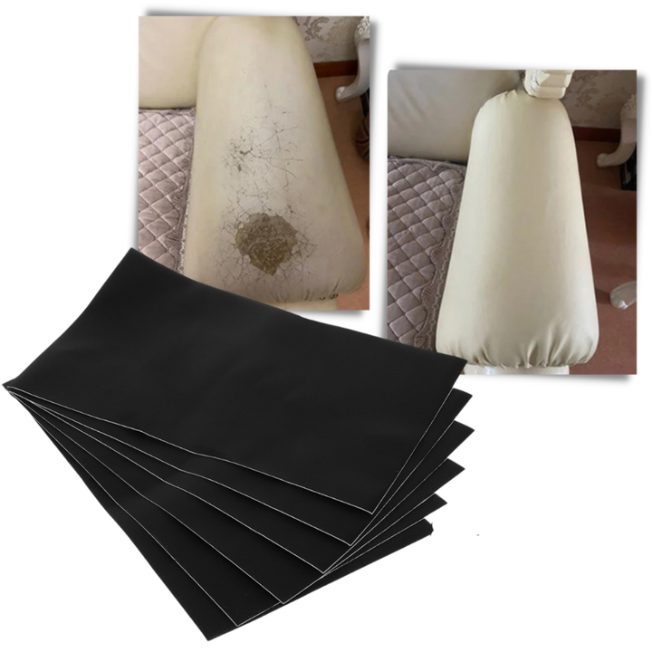 Duurzame leder reparatiepatch, zelfklevend, voor langdurig herstel van scheuren in kunstleer meubels.