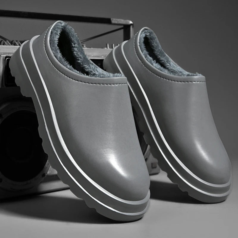 Heren outdoor pantoffels, waterdicht en duurzaam, bieden warmte en grip voor alle seizoenen.