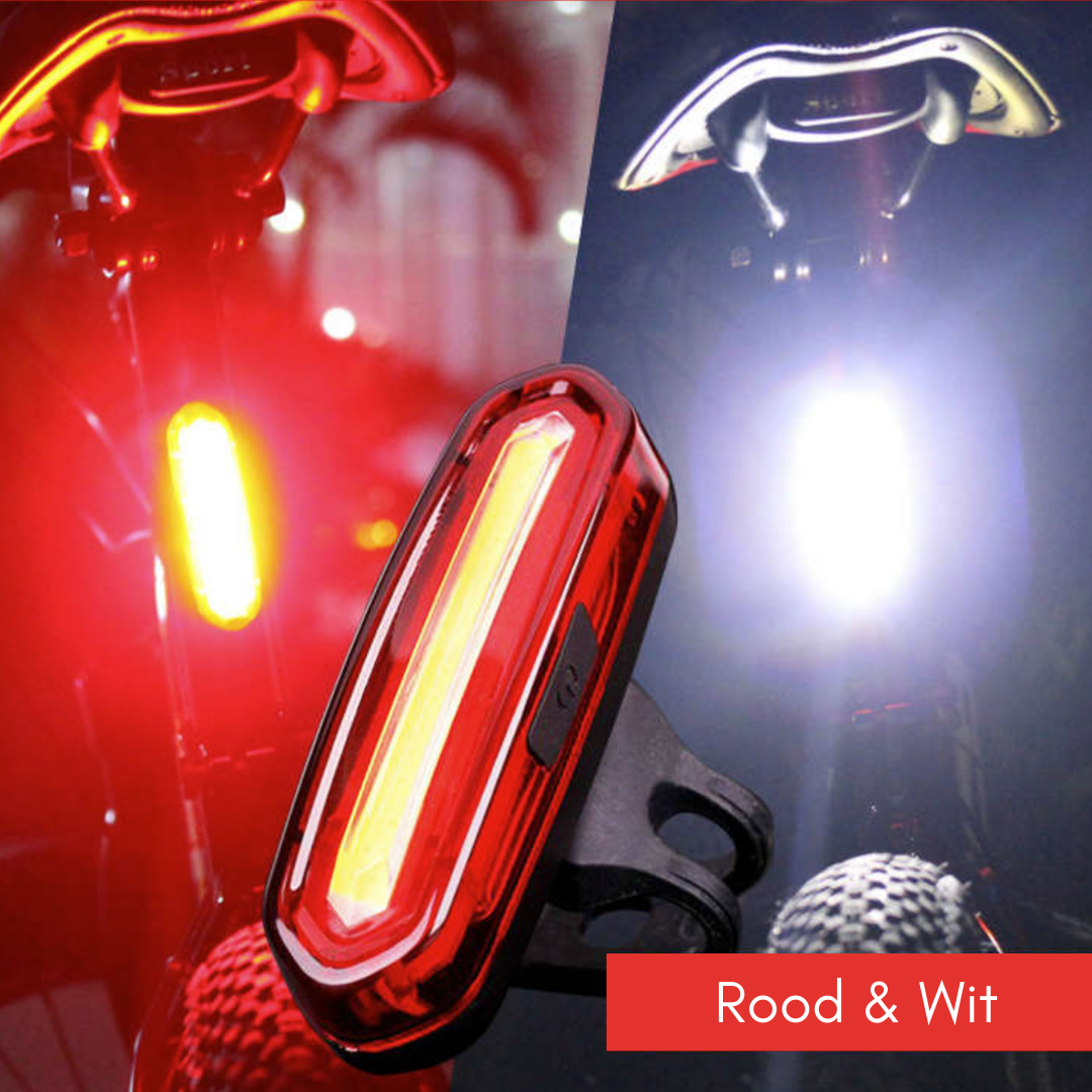 Praktisch afneembaar & oplaadbaar LED fietsachterlicht met USB. Eenvoudig te monteren voor veilige fietsritten.