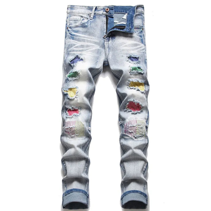Jaxon gescheurde herenjeans met vintage look, perfect voor straatstijl. Comfortabel en trendy voor elke gelegenheid.