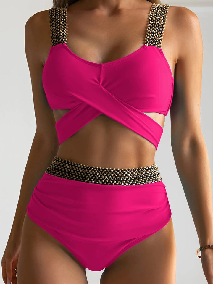Dames Yuna push-up bikini, trendy badkleding set, perfect voor zomerse stranddagen.