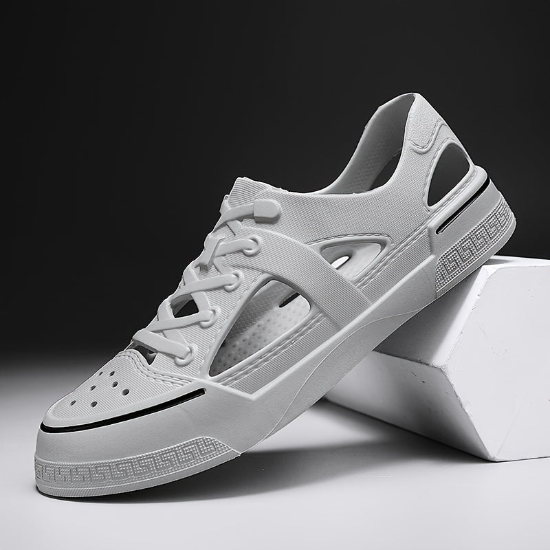 Antislip waterschoenen uniseks, sneakerstijl, beschermen voeten op strand, in zee en bij zwemmen.