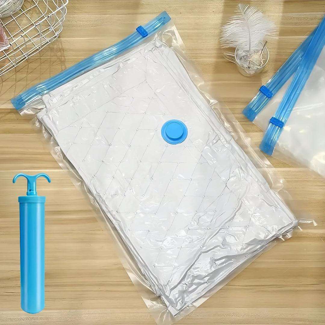 Set extra grote vacuum opbergzakken voor ruimtebesparende kledingopslag en organiseren.